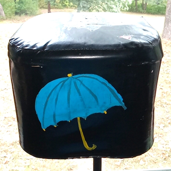 Vintage childrens folk art boho nursery rhyme hassock hand painted - Picture 4 of 13